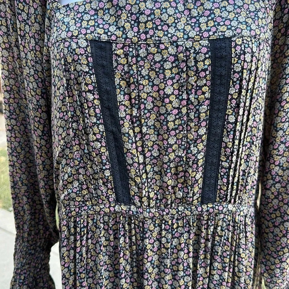 NATURAL LIFE DITZY FLORAL SQUARE NECK COTTAGECORE BOHO MAXI DRESS SIZE MEDIUM - Picture 6 of 11